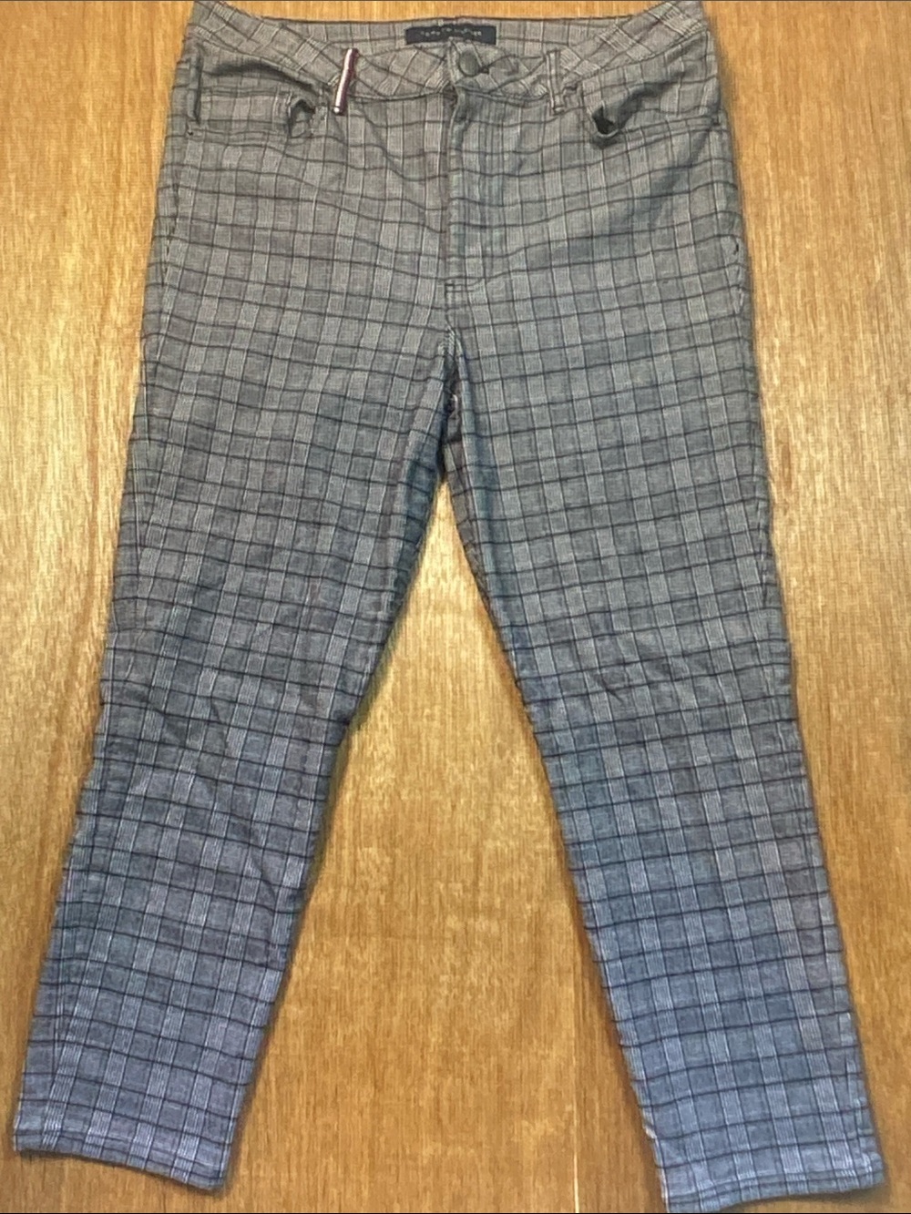 Tommy Hilfiger Gray Plaid Slim Trousers